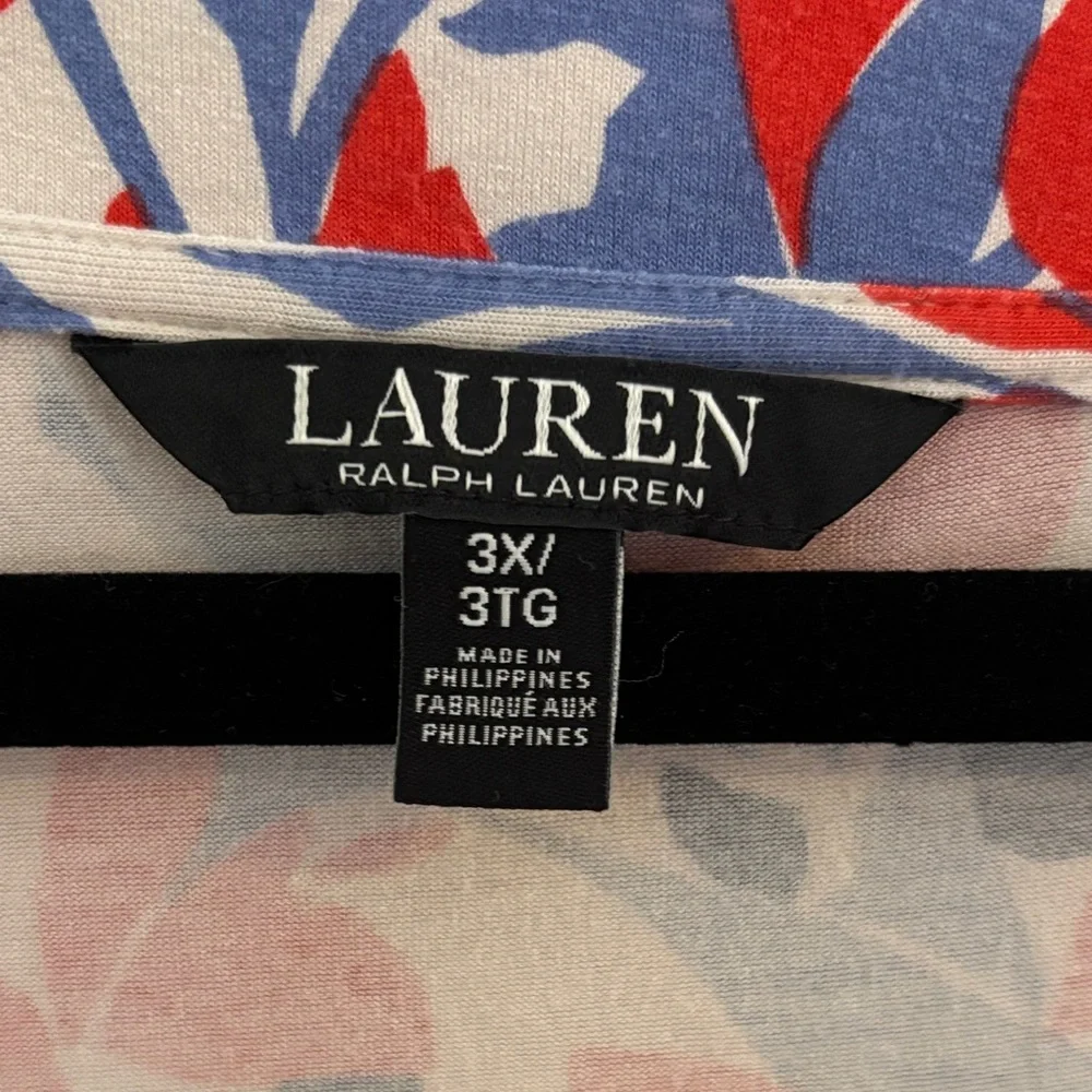 Lauren Ralph Lauren Multicolor Floral Drape Blouse - Picture 2 of 3